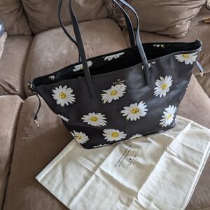 Kate Spade Black Floral Tote Bag